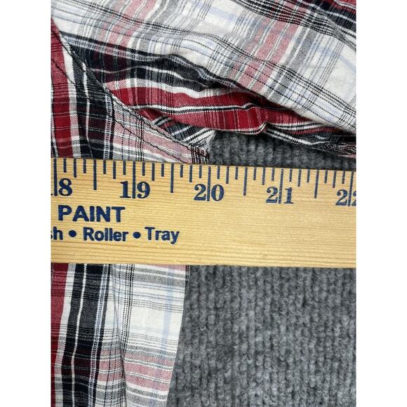 Irreverent Pearl Snap Shirt Men's Small Red/Black Plaid Long Sleeve Front Pocket - Picture 6 of 10